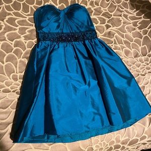 Adrianna Pappell Strapless Dress with Beaded Waist